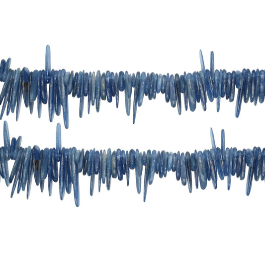 Fil de perle baroque Cyanite bleue 20x5 mm