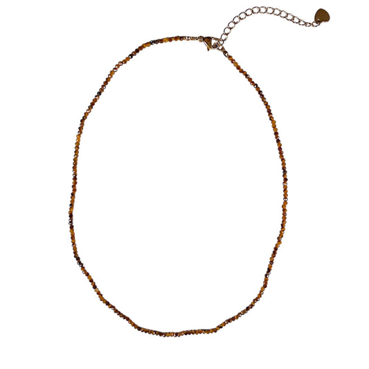 Collier Oeil de tigre 2-3mm acier inoxydable doré/argenté (référence 20) - Foliesbijoux