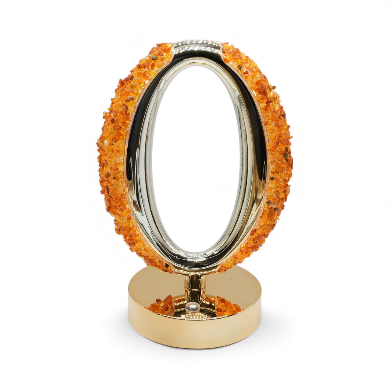 Lampe Ovale en Ambre 21x14 cm – Rechargeable & Tactile