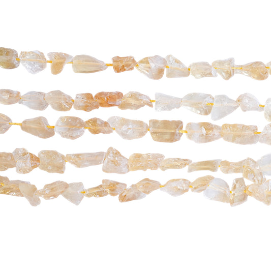 Fil de perle forme libre Citrine brute chauffé 9-18 mm (référence 39)