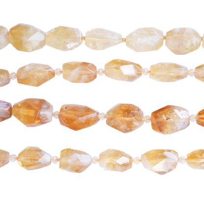 Fil de perle forme libre Citrine brute chauffé 18x25 mm (référence 41)