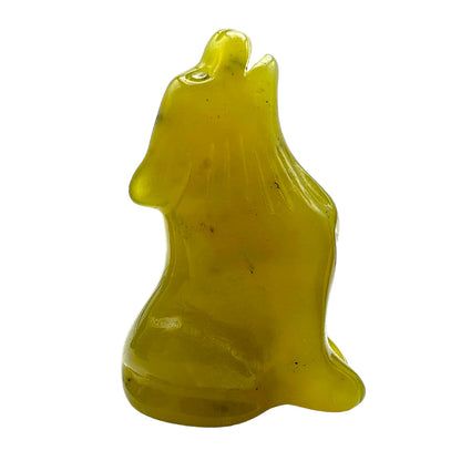 Figurine Loup en Jade Citron