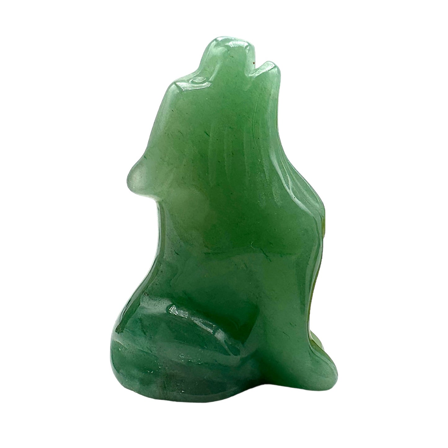 Figurine Loup en Aventurine verte