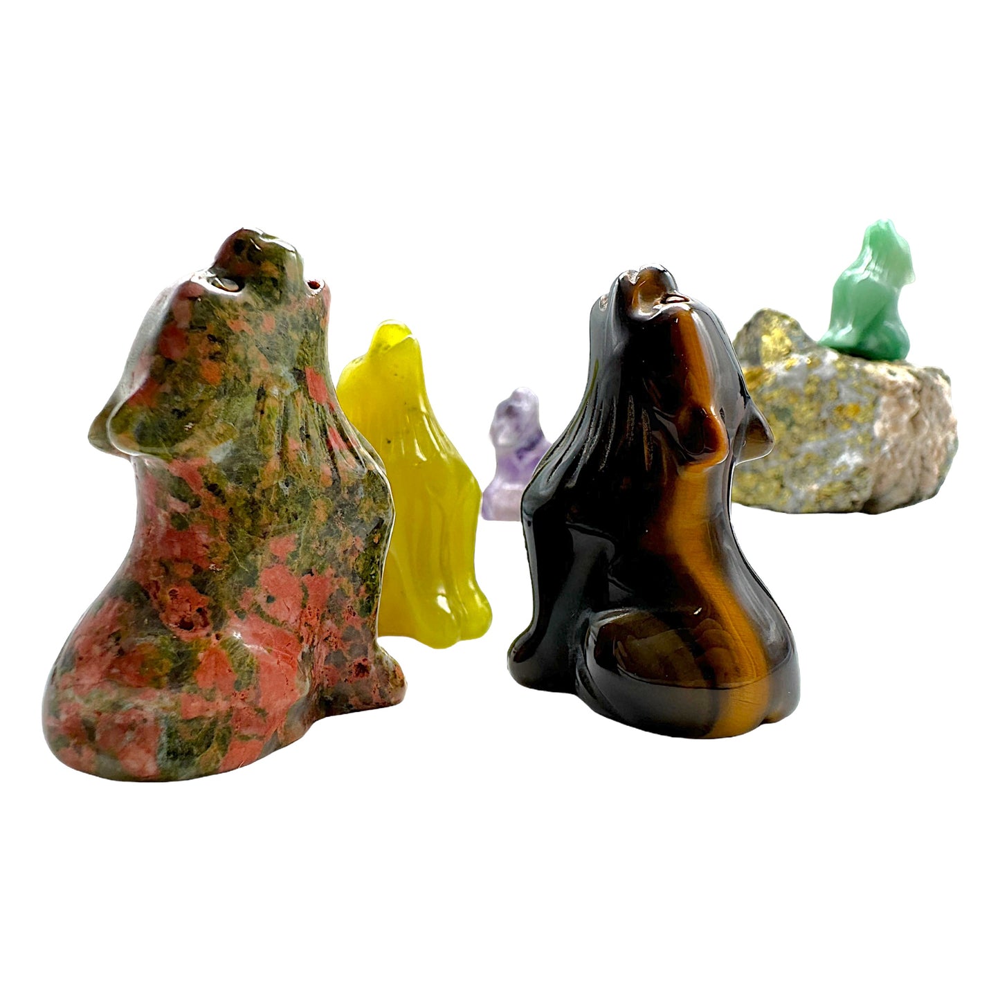 Figurine Loup en Unakite