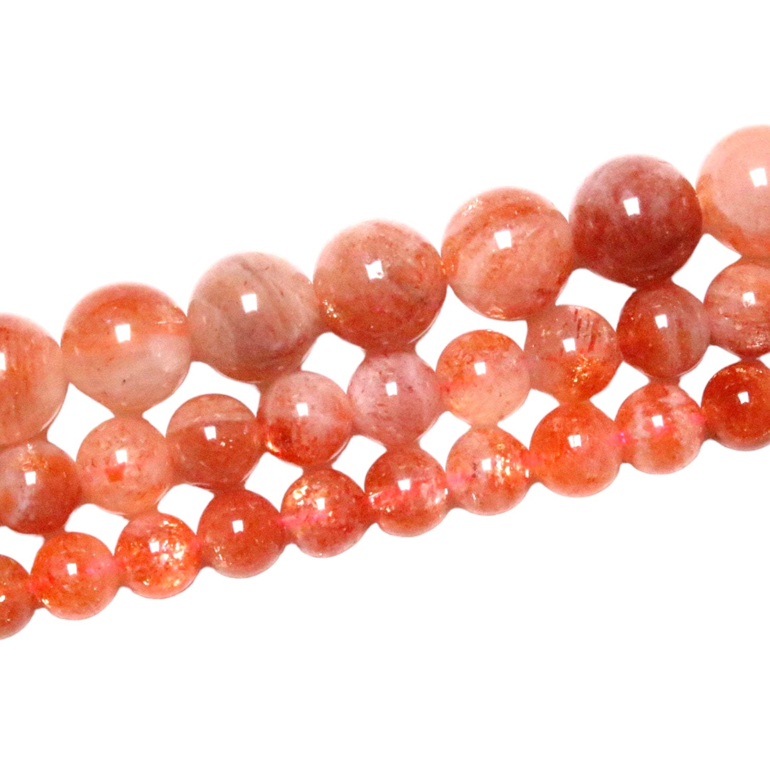 Fil de perle Pierre de Soleil AAA d’Inde - Foliesbijoux