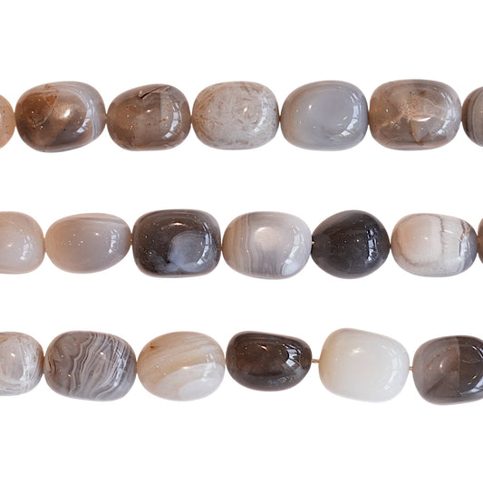 Fil de pierre forme libre Agate Botswana 23x18 mm (référence 65)