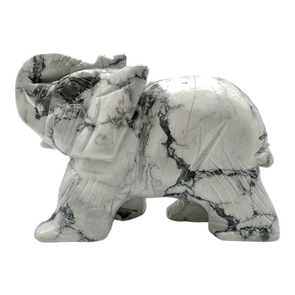 Elephant en Howlite blanche