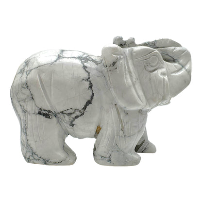 Elephant en Howlite blanche