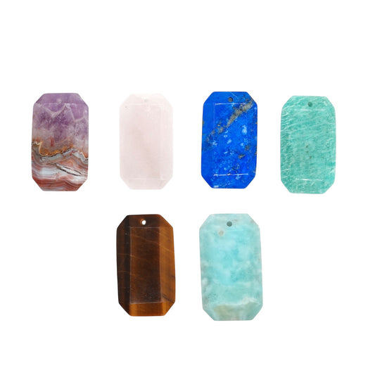 Pendentif rectangle 20x35 mm (6 pierres disponibles) (bélière non incluse)