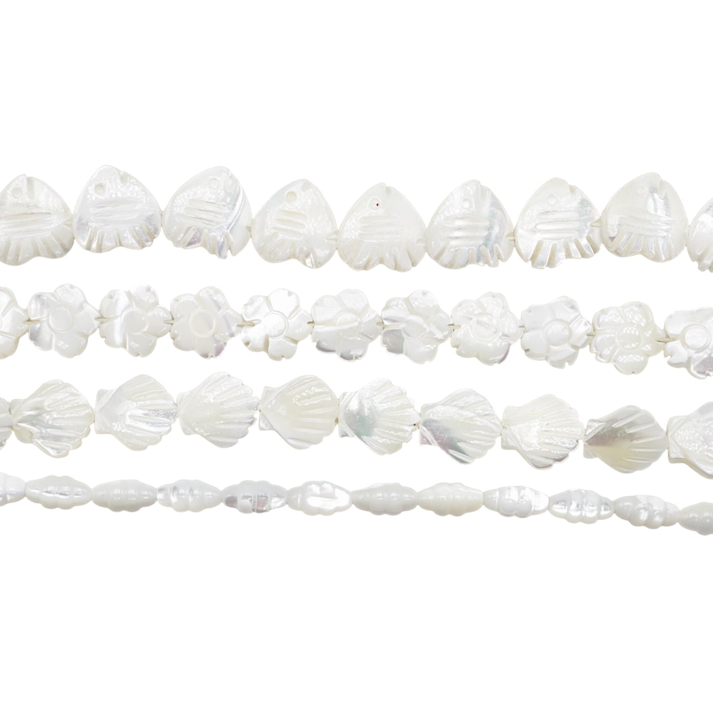 Fil de perle nacre blanche (4 formes disponibles)