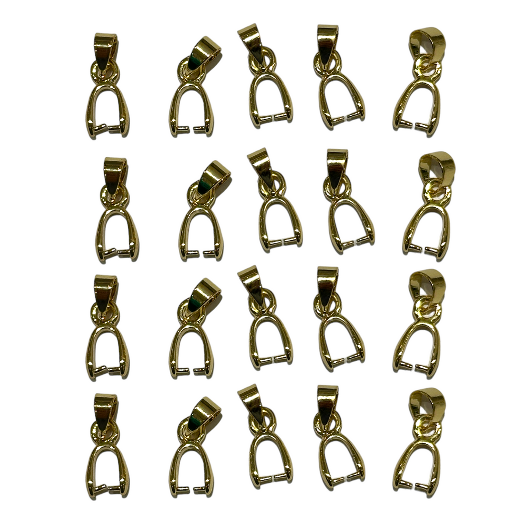 20 Bélières dorées pour pendentif avec trou latéral (3 tailles disponibles) LK8/ LK57/LK16 D