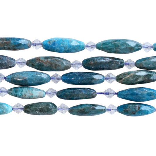 Fil de perle forme libre Apatite bleue 10x20 mm (référence 107)