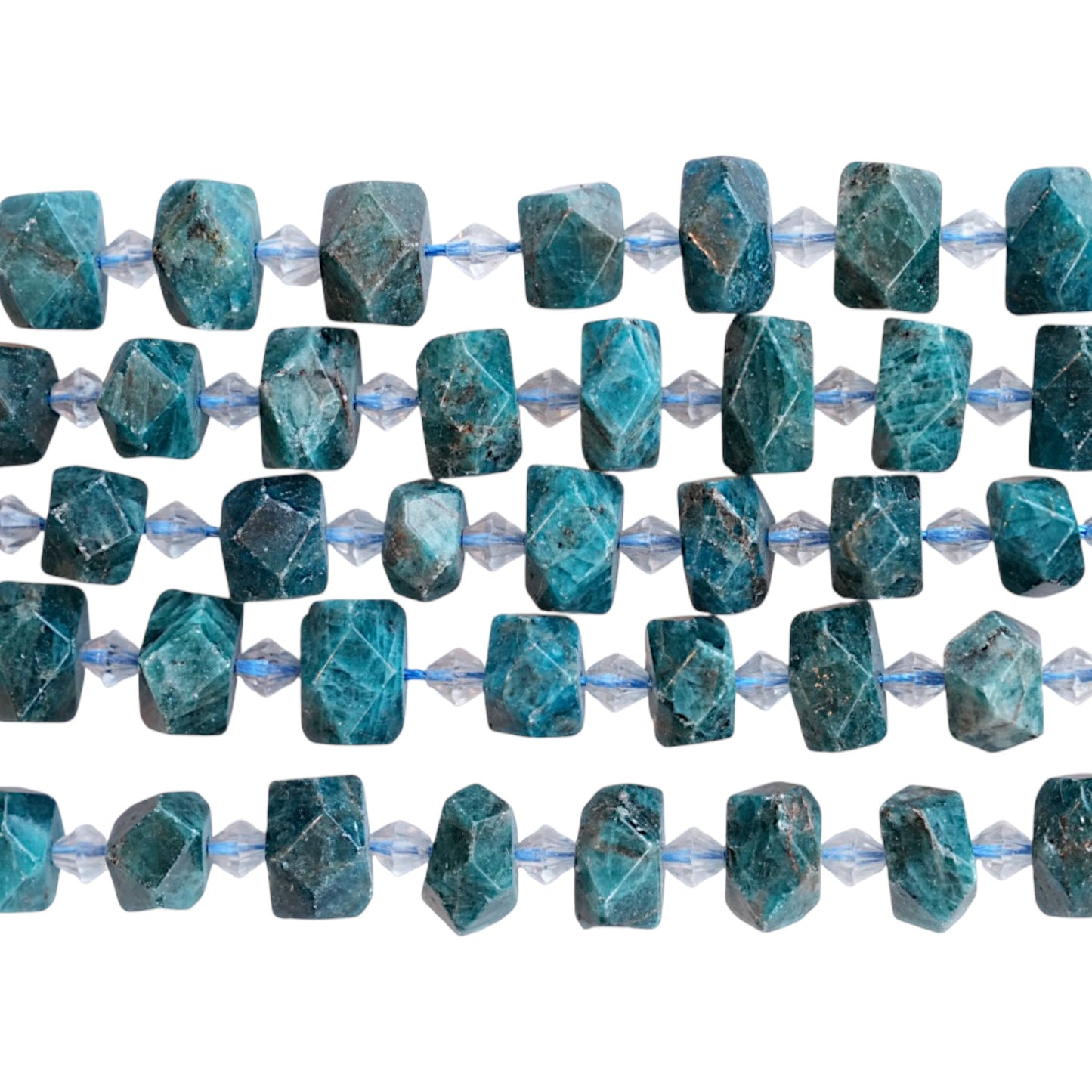 Fil de perle forme libre Apatite bleue 15x12 mm (référence 108)