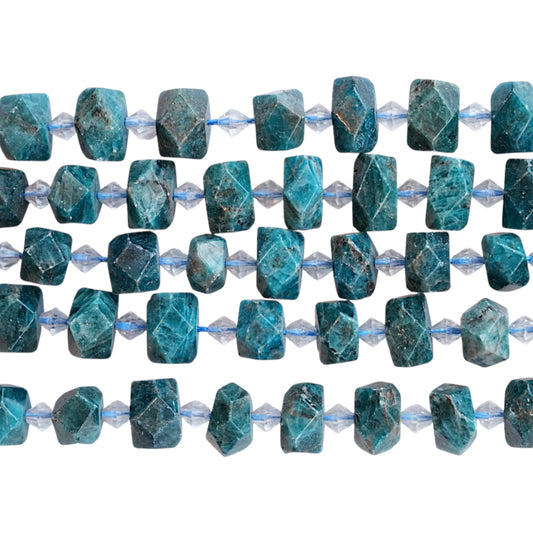 Fil de perle forme libre Apatite bleue 15x12 mm (référence 108)