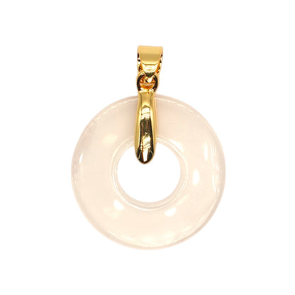 Pendentif donut 25 mm — Bélière dorée ou argentée (11 pierres disponible)