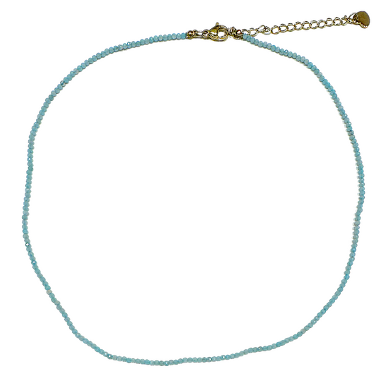 Collier Amazonite 2-3mm acier inoxydable doré/argenté (référence 3) - Foliesbijoux