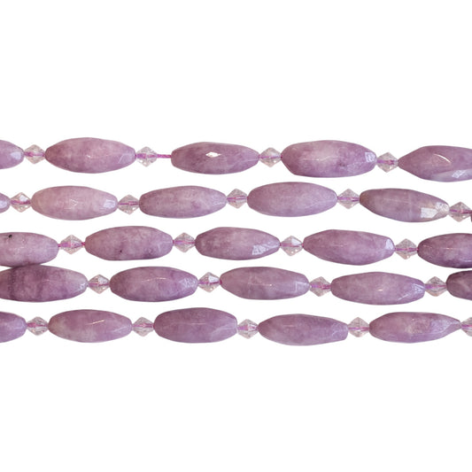 Fil de perle forme libre Lepidolite facettée 10x20 mm (référence 131)
