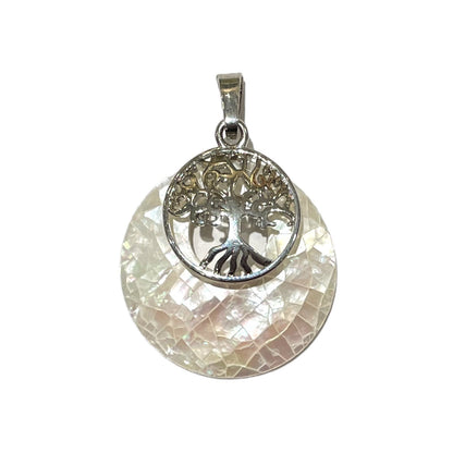 Tree of life pendant silver round form