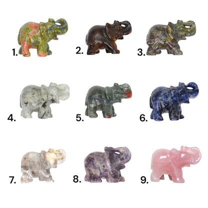 Figurine éléphant 4.5x3x2.5 cm (14 pierres disponible)