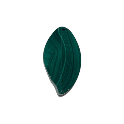 Pendentif plat en Malachite percé devant