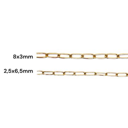 10 chaînes en acier doré inoxydable modèle 16 (2 maillons disponible)