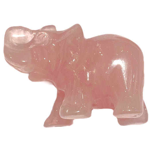 Statue Eléphant en Quartz rose