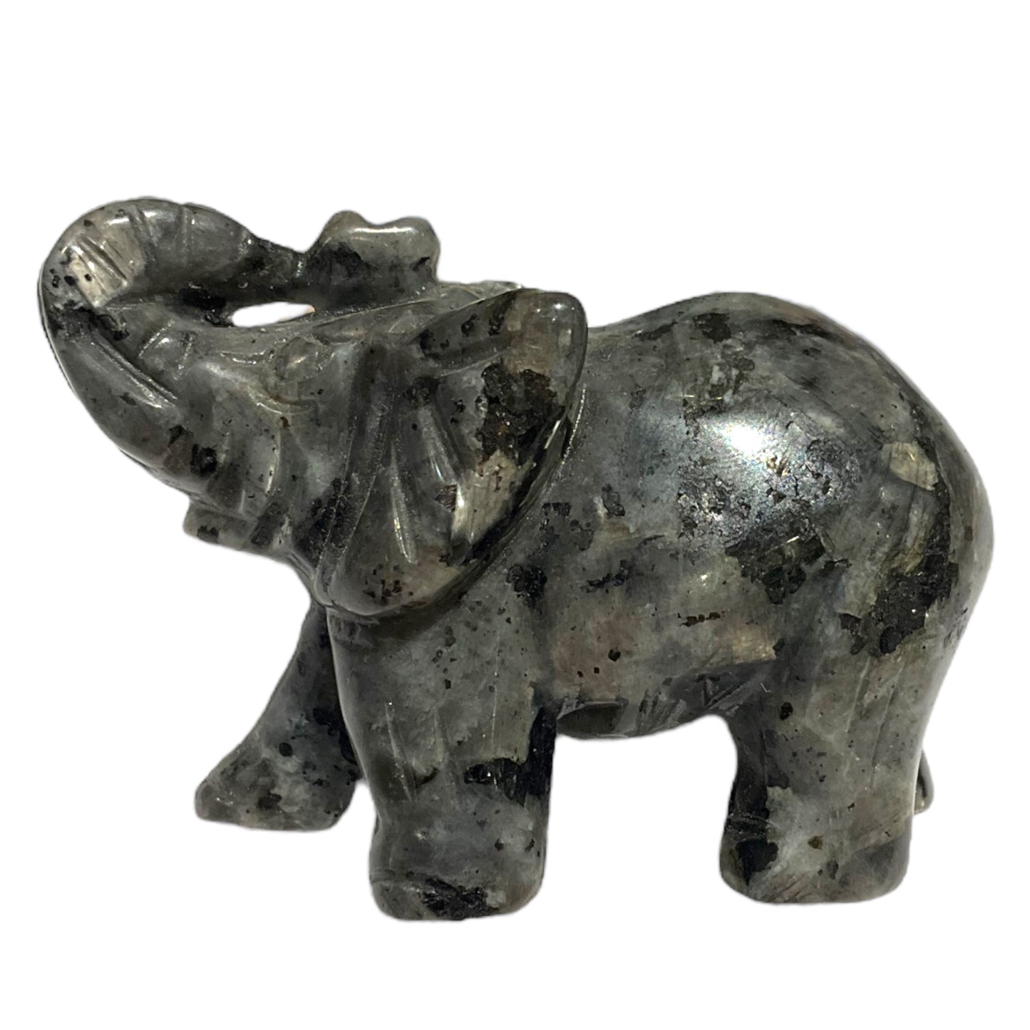 Statue Eléphant en Larvikite