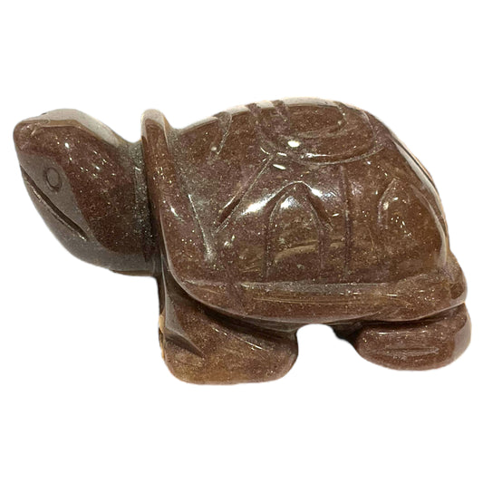 Figurine Tortue en Quartz Fraise