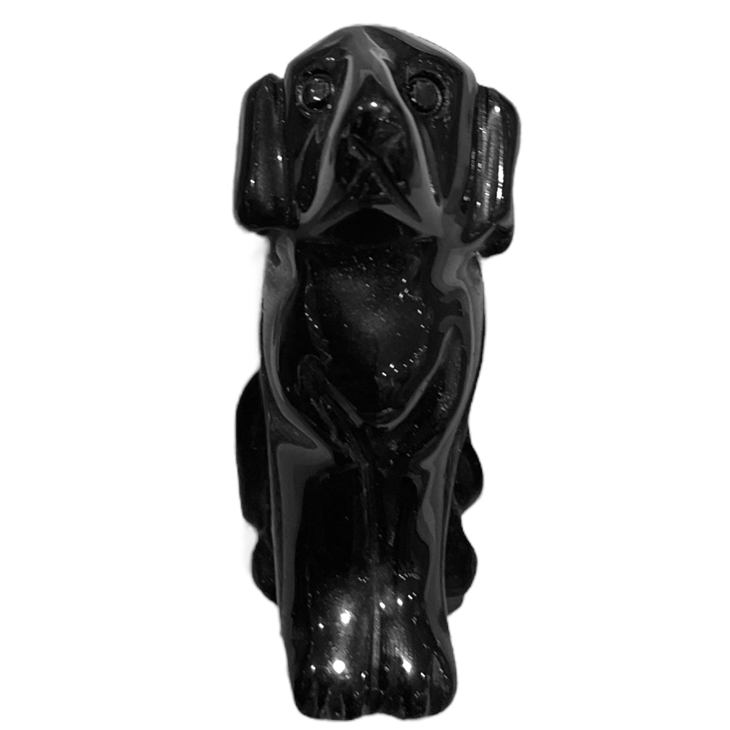 Statue de Chien en Obsidienne noire