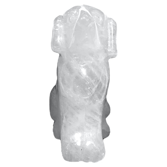 Figurine de Chien en Cristal de Roche