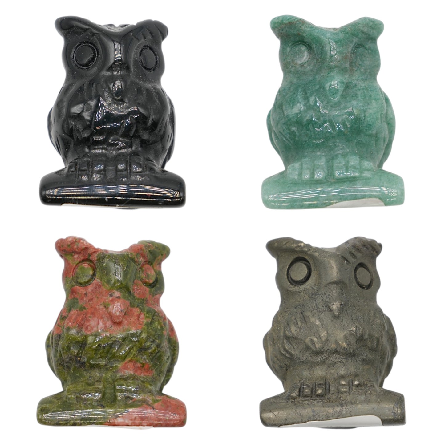 Lot de 3 Figurines de Mini Hibou AA — 4x3 cm (6 pierres disponible)