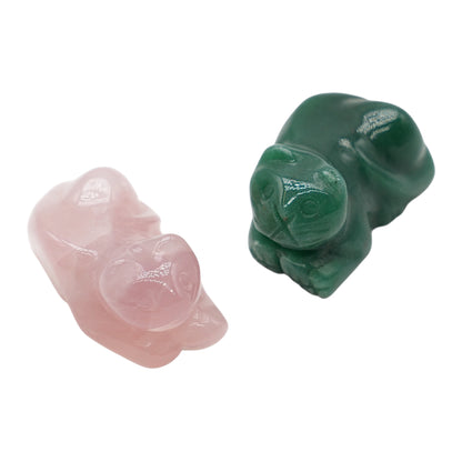 Lot de 2 chat Mix en Quartz rose & Aventurine verte (5.6€ au lieu 8 € l’unité)