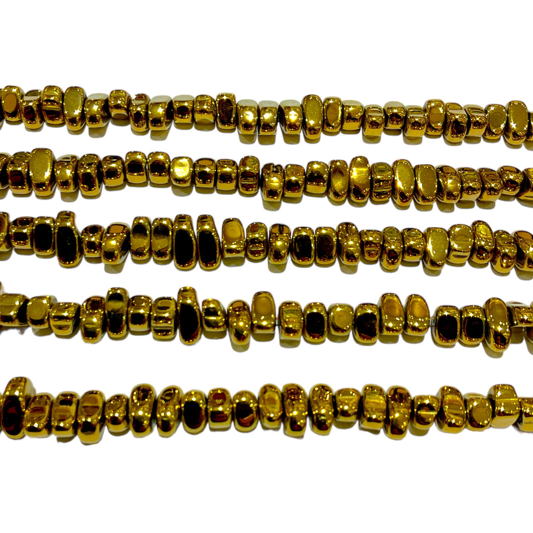 Fil de perle Hématite electroplaquée doré/bronze HED-72
