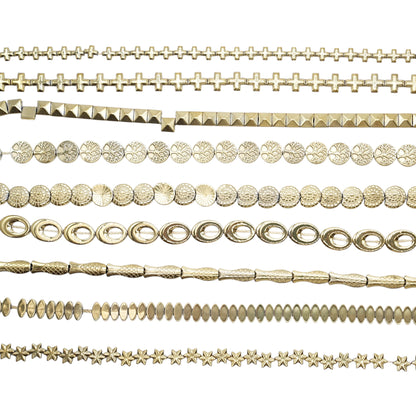 Fil de perle Hématite electroplaquée dorée HED (240 à 248)