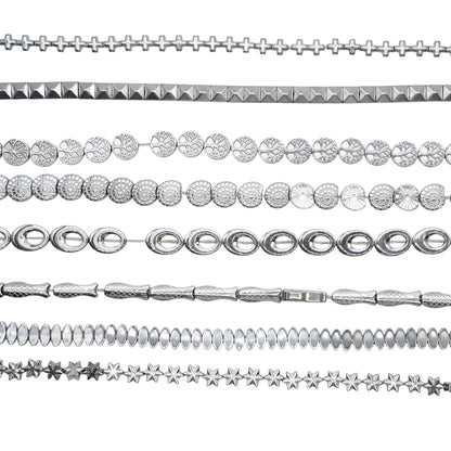 Fil de perle Hématite electroplaquée argenté HEA (240 à 248)