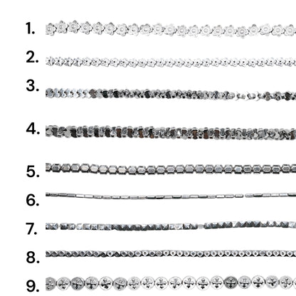 Fil de perle Hématite electroplaquée argentée HEA (249 à 258)