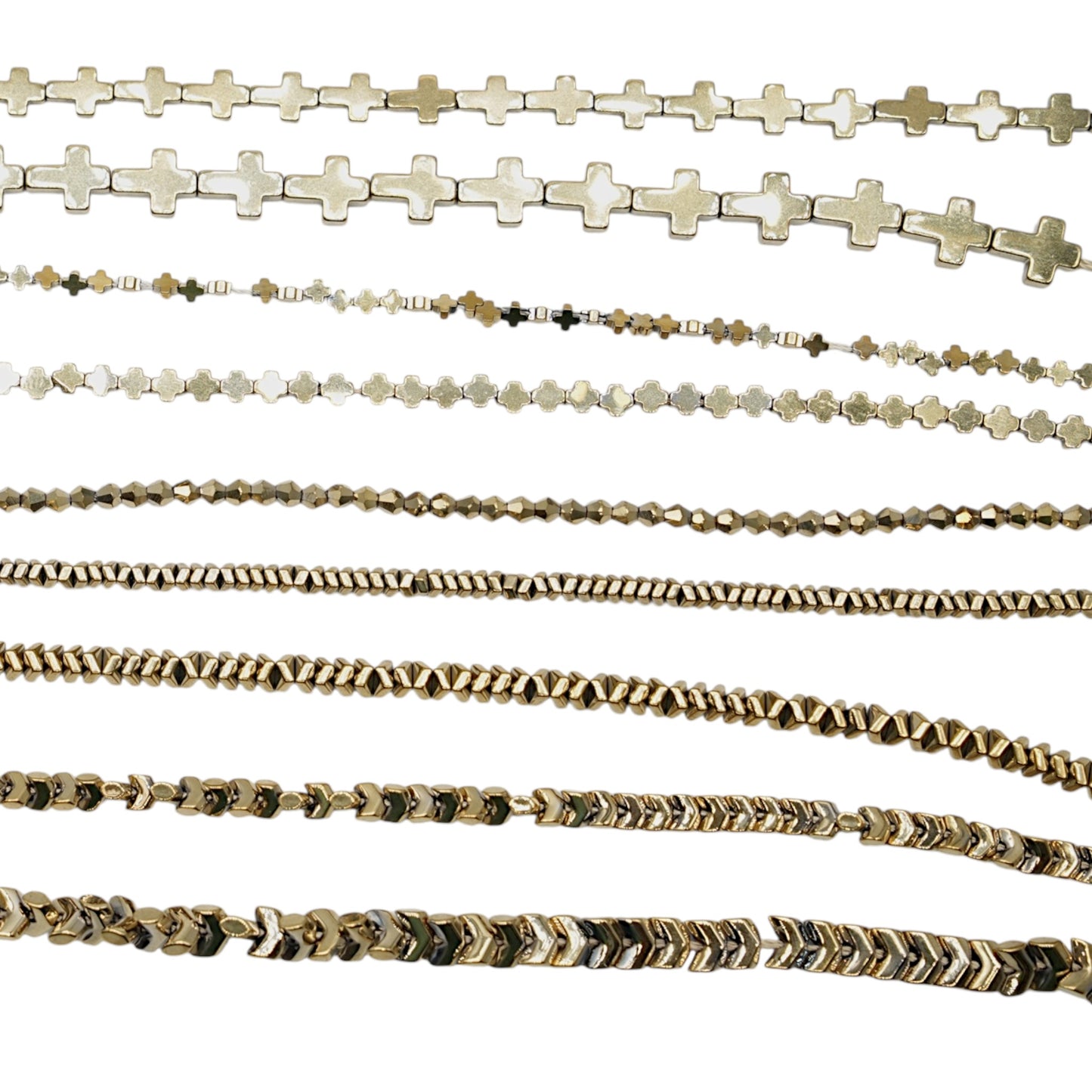 Fil de perle Hématite electroplaquée dorée HED (260 à 268)