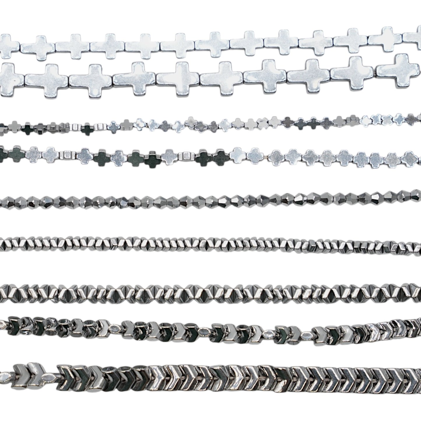 Fil de perle Hématite electroplaquée argentée HEA (260 à 268)