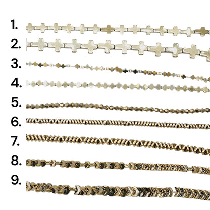 Fil de perle Hématite electroplaquée dorée HED (260 à 268)