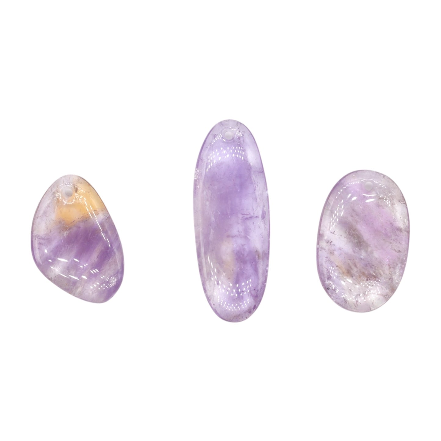 Pendentif Ametrine forme libre aléatoire percé devant