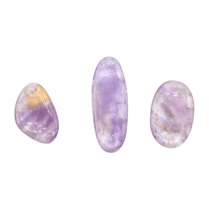 Pendentif Ametrine forme libre aléatoire percé devant