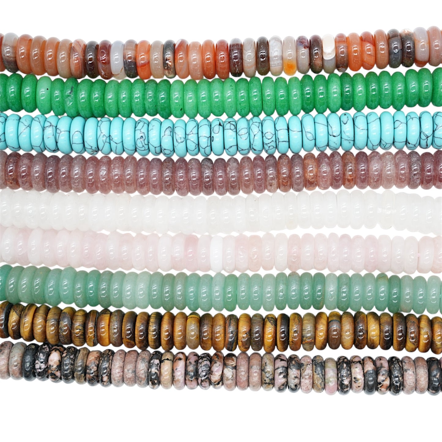 Fil Donut — trou 0,8 mm en pierre naturelle référence 62 — 4x12 mm (16 pierres disponible)