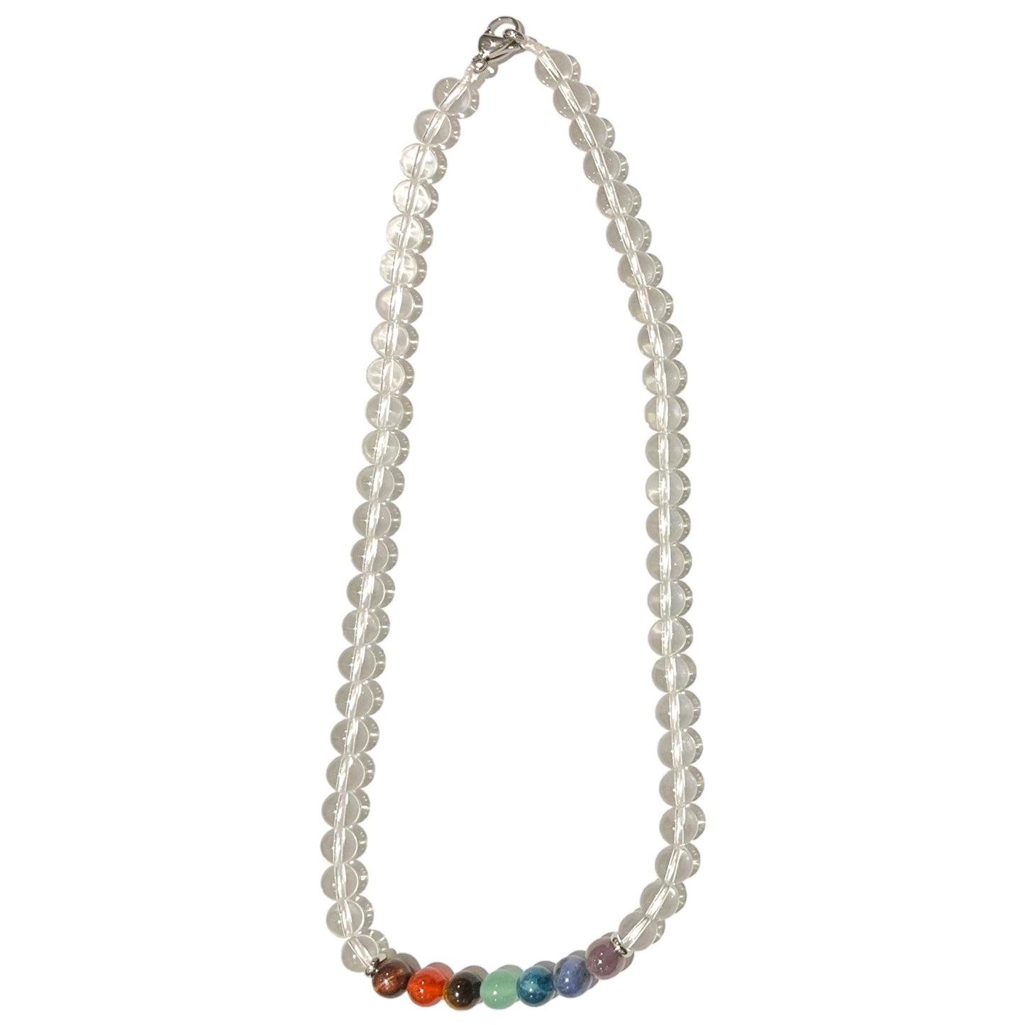 Collier boule 7 Chakras Cristal de roche