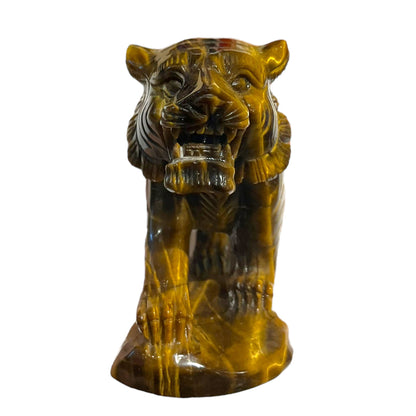 Figurine en Oeil de tigre pièce unique 15x8,5x4 cm