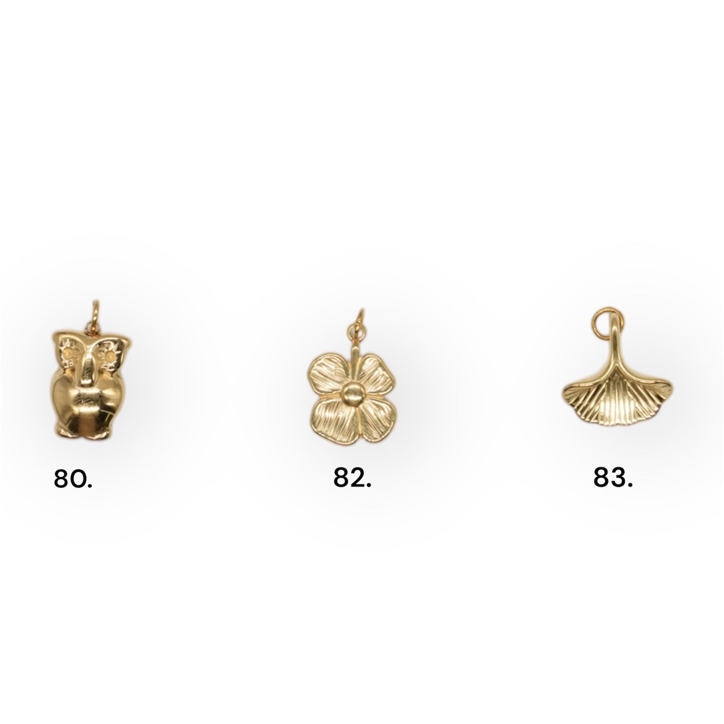 5 Breloques/Pendentifs en acier inoxydable dorée (11 modèles disponible)