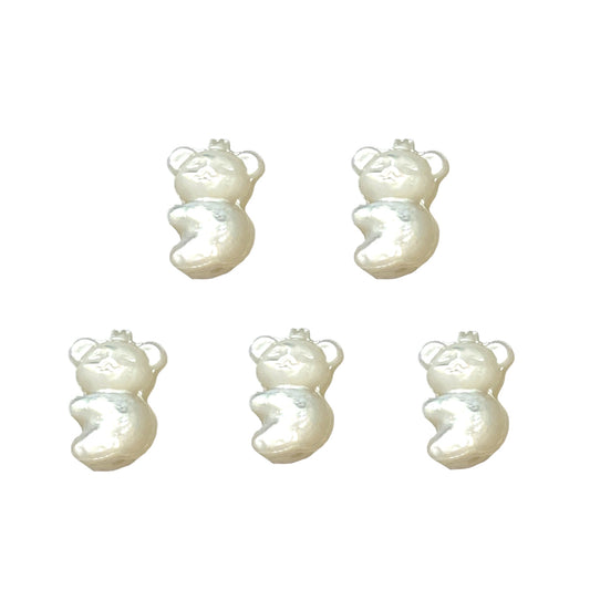 5 nacre forme koala 10x15mm trou vertical