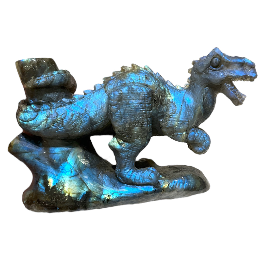 Statue T-Rex en Labradorite - modele unique