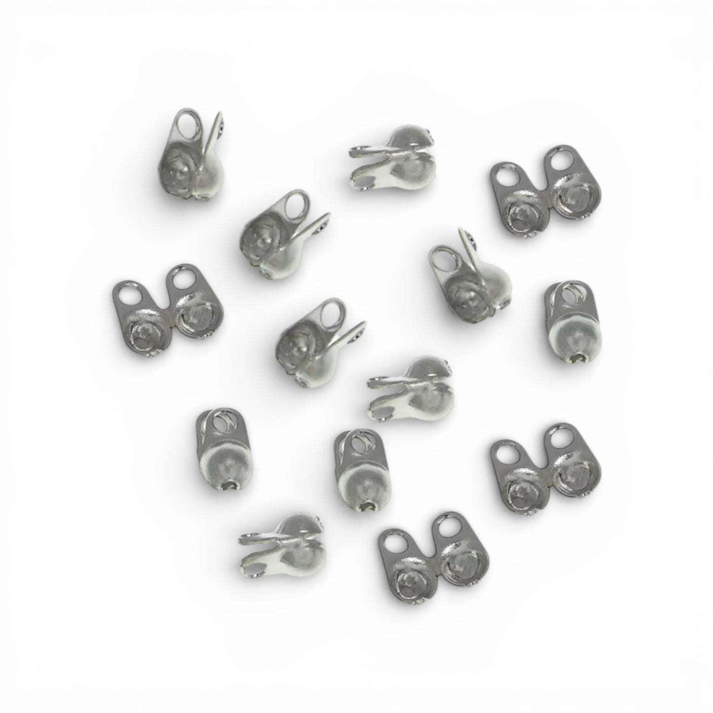 100 embouts cache-nœuds/embouts à écraser 3x2 mm pour chaîne maille ou cordon