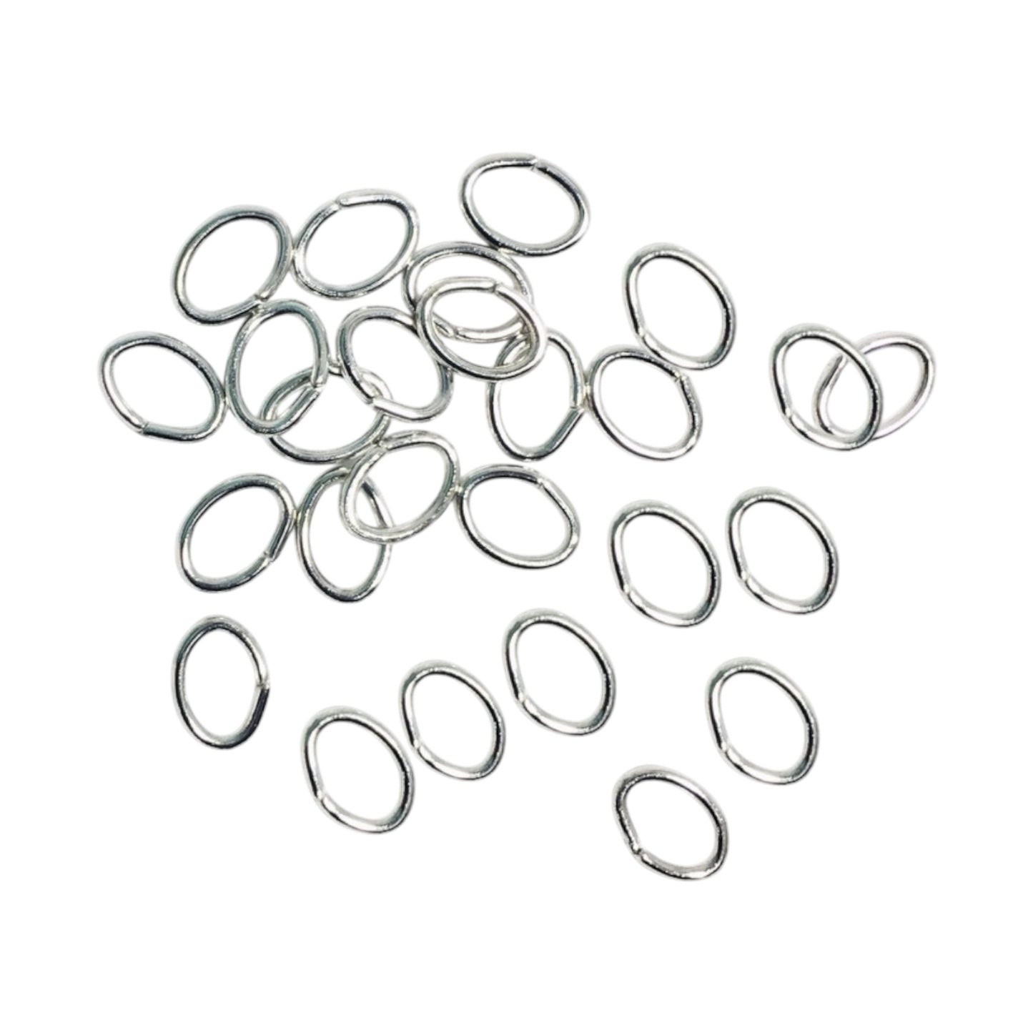 100 anneaux ovale épaisse 5x7 mm mm ouvert acier inoxydable argenté