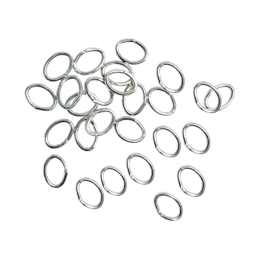 100 anneaux ovale épaisse 5x7 mm mm ouvert acier inoxydable argenté
